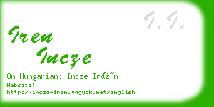 iren incze business card